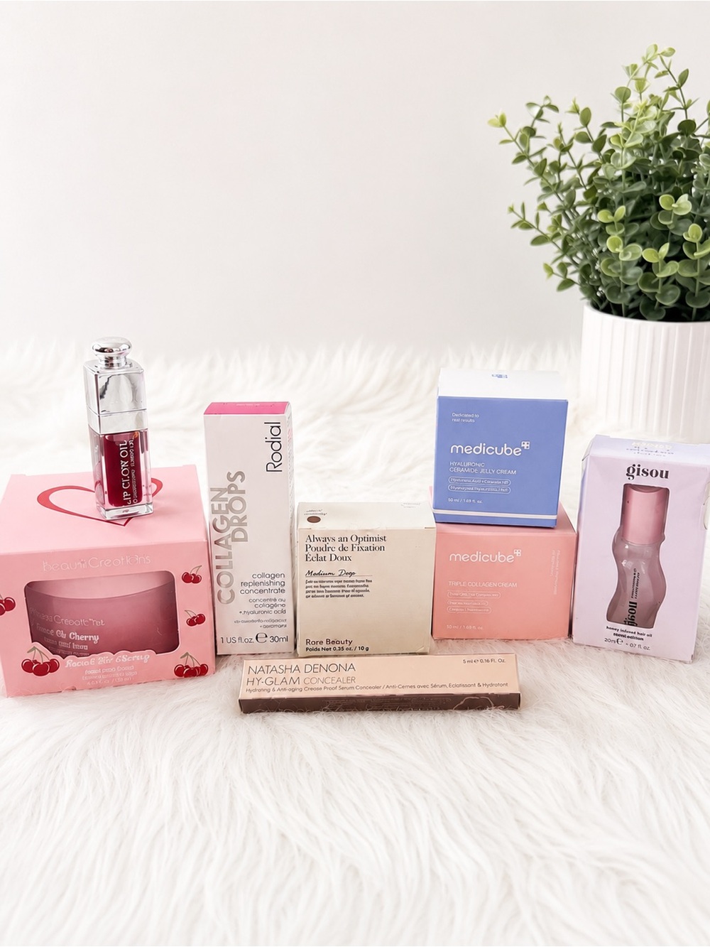 Natasha Denona Hy-Glow Concealer with Pink and Peach Skincare Set